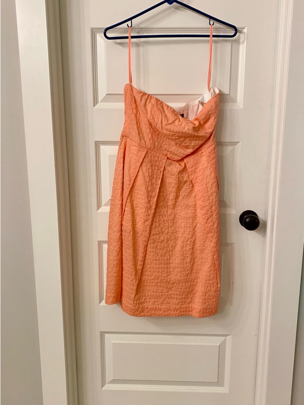 J. Crew Peach Textured Strapless Mini Dress